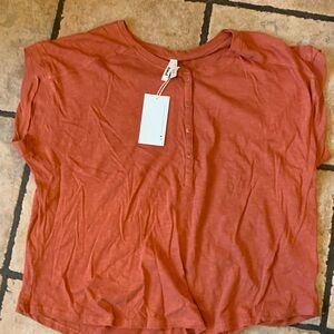 Pact Henley, Terracotta/Rust color, XL